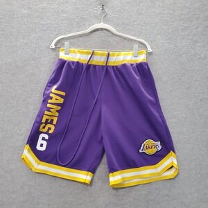 Los Angeles Lakers Men Activewear Shorts Medium Purple UNK Logo LeBron James 6